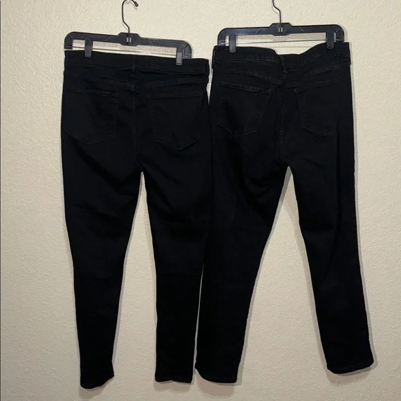 Old Navy Black Jeans Bundle 2 Pairs Women’s 14 Long Mid Rise Rockstar & Straight - Picture 7 of 9